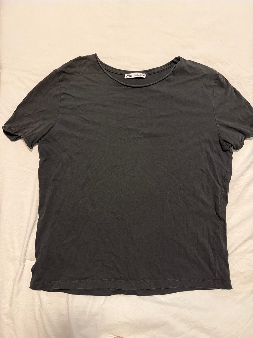 Zara Dark Grey Short Sleeve Crewneck Tee